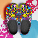 Classic Clogs Colorful Pug Dog Abstract Shapes