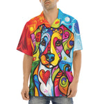 Hawaiian Shirt Colorful Dog Abstract Shapes