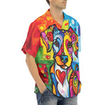 Hawaiian Shirt Colorful Dog Abstract Shapes