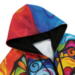 Men's Zip Up Hoodie Colorful Dog Abstract Shapes