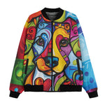 Bomber Jacket Colorful Dog Abstract Shapes