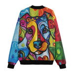 Bomber Jacket Colorful Dog Abstract Shapes