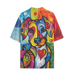 Hawaiian Shirt Colorful Dog Abstract Shapes