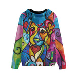 Men's Zip Up Hoodie Colorful Dog Abstract Shapes