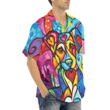 Hawaiian Shirt Colorful Dog Abstract Shapes