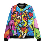 Bomber Jacket Colorful Dog Abstract Shapes
