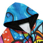 Men's Zip Up Hoodie Colorful Dog Abstract Shapes