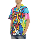 Hawaiian Shirt Colorful Dog Abstract Shapes
