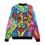 Bomber Jacket Colorful Dog Abstract Shapes