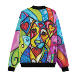 Bomber Jacket Colorful Dog Abstract Shapes