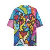 Hawaiian Shirt Colorful Dog Abstract Shapes
