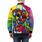 Bomber Jacket Colorful Dog Abstract Shapes