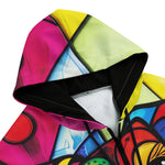 Men's Zip Up Hoodie Colorful Dog Abstract Shapes