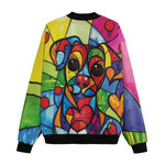 Bomber Jacket Colorful Dog Abstract Shapes