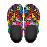 Classic Clogs Vibrant Colorful Painting of Hearts