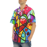 Hawaiian Shirt Vibrant Colorful Painting of Hearts
