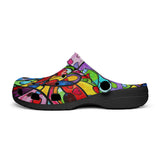 Classic Clogs Vibrant Colorful Painting of Hearts