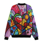 Bomber Jacket Vibrant Colorful Painting of Hearts
