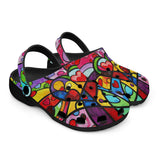 Classic Clogs Vibrant Colorful Painting of Hearts