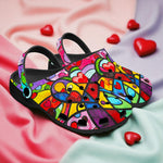 Classic Clogs Vibrant Colorful Painting of Hearts