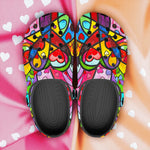 Classic Clogs Vibrant Colorful Painting of Hearts