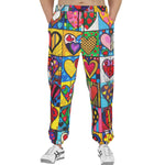 Men's Sweatpants Vibrant Colorful Painting of Hearts