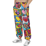 Men's Sweatpants Vibrant Colorful Painting of Hearts