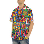 Hawaiian Shirt Vibrant Colorful Painting of Hearts