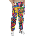 Men's Sweatpants Vibrant Colorful Painting of Hearts