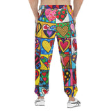 Men's Sweatpants Vibrant Colorful Painting of Hearts