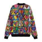 Bomber Jacket Vibrant Colorful Painting of Hearts