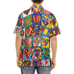 Hawaiian Shirt Vibrant Colorful Painting of Hearts