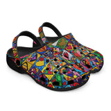 Classic Clogs Vibrant Colorful Painting of Hearts