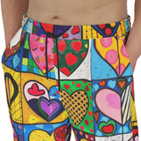 Men's Sweatpants Vibrant Colorful Painting of Hearts