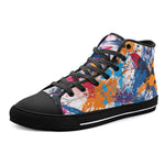 High-Top Canvas Shoes Colorful Paint Splashes