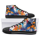 High-Top Canvas Shoes Colorful Paint Splashes