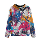 Men's Zip Up Hoodie Colorful Paint Splashes