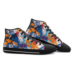 High-Top Canvas Shoes Colorful Paint Splashes