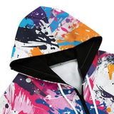 Men's Zip Up Hoodie Colorful Paint Splashes