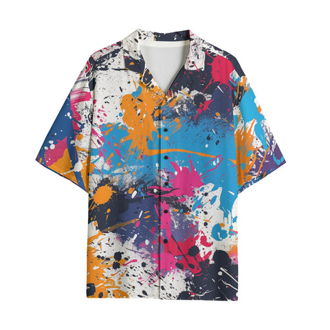 Hawaiian Shirt Colorful Paint Splashes