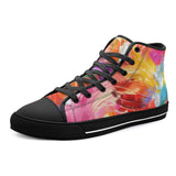 High-Top Canvas Shoes Colorful Paint Splashes