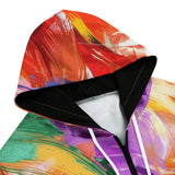 Men's Zip Up Hoodie Colorful Paint Splashes