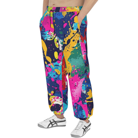 Men's Sweatpants Colorful Paint Splashes