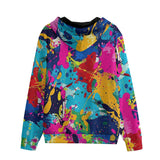 Men's Zip Up Hoodie Colorful Paint Splashes