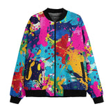 Bomber Jacket Colorful Paint Splashes