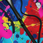 Men's Zip Up Hoodie Colorful Paint Splashes