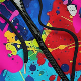 Men's Zip Up Hoodie Colorful Paint Splashes