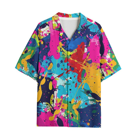 Hawaiian Shirt Colorful Paint Splashes