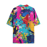 Hawaiian Shirt Colorful Paint Splashes