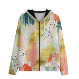 Men's Zip Up Hoodie Colorful Paint Splashes